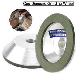 75/100/125mm Diamond Grinding Wheel Cup, Grinding Circles for Tungsten Steel Milling Cutter Tool Sharpener Grinder Accessories