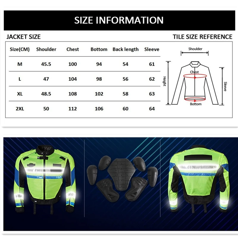 Police Style Motorcycle Jacket Professional design Warning Coat Riding Protective Breathable Reflective Body Armor Jacket JK-29