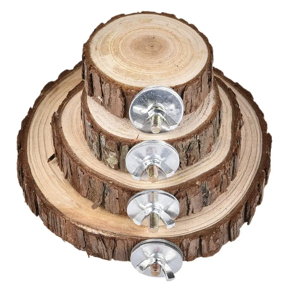 Natural Wooden Logs Board Hamster Wooden Platform For Chinchilla Guinea Pig Squirrel Totoro Parrot Jumping Small Pet Toys Supply