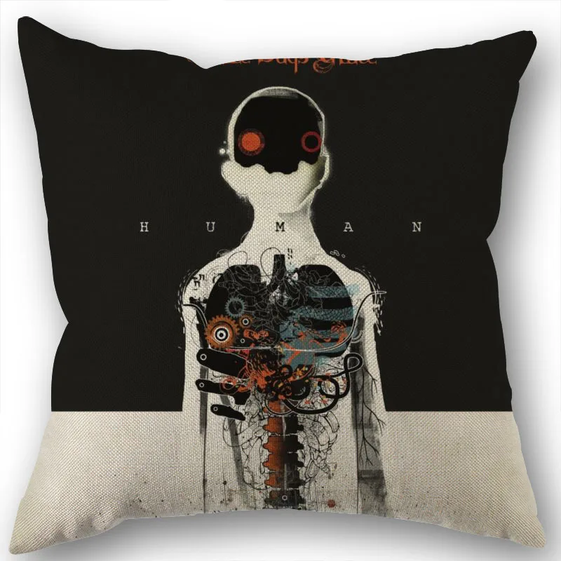 Custom Human Three Days Grace Pillowcase Wedding Decorative Cotton Linen Pillow Case For Home Pillow Cover 45X45(One Sides)