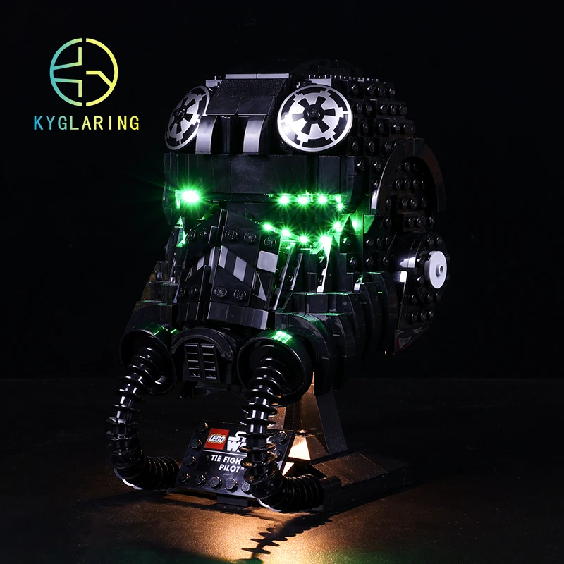 Kyglaring Led Lighting Set DIY Toys for 75274 TIE Fighter Pilot Helmet Blocks Building