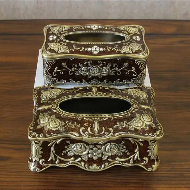 

Europe luxury large metal tissue box napkin box napkin case holder paper towel tissue paper box Home Decoration ZJH087