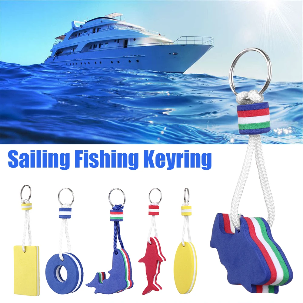 Water Sports Yachting Accessories Boating Sea Water Floating Keychain Sailing Fishing Keyring Pool Parts Key Pendant