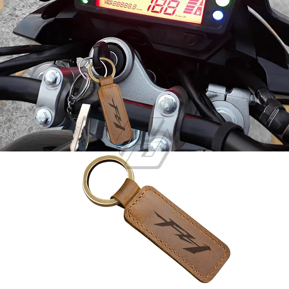 For Yamaha FZ1N FZ1S FZ1 Fazer GT Motorcycle Keychain Cowhide Key Ring