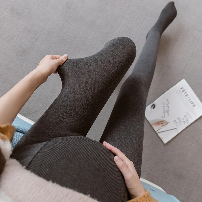 1715# Autumn Cotton Maternity Tights High Waist Belly Pantyhose Clothes for Pregnant Women Casual Pregnancy Bottoming Legging