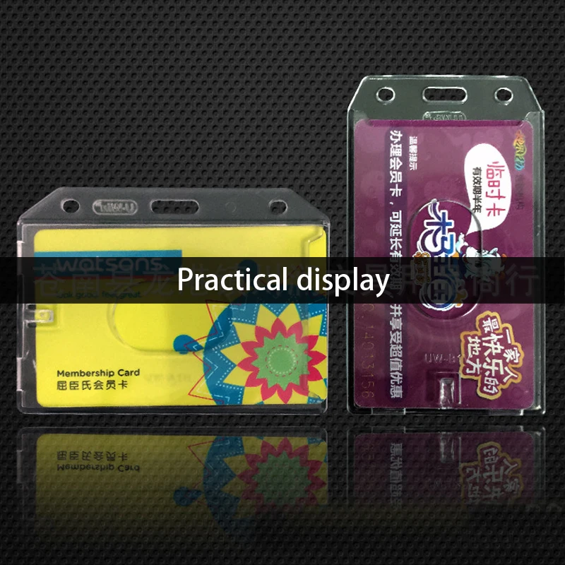 Porta-cartões em plástico transparente