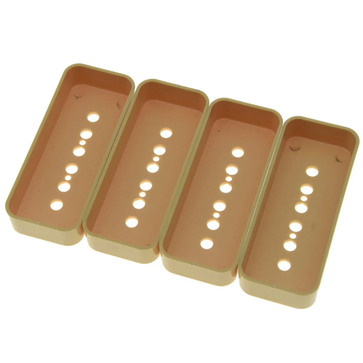 Dopro 4-Pack Cream/Black Plastic P90 Soapbar Guitar Pickup Covers Soap bar Pickup Cover with Pole Spacing 1-15/16\