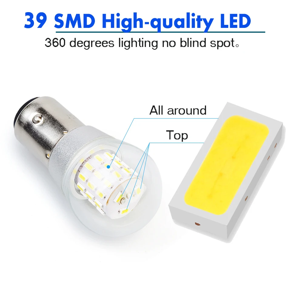 39 3014SMD 1156 21W Ba15s S25 LED 자동차 조명, 자동 차량 리버스 터닝 클리어런스 전구 램프 DRL 화이트/레드/옐로우 12V/24v, 2 개