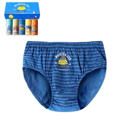 5pcs/box Striped Boys Briefs Underwear Cotton Quality Stretchy Blue Panties Kids Clothes 8 9 10 11 12 Years Old OBU203112