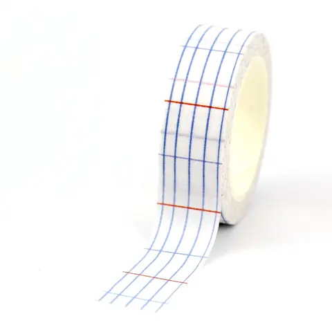 NEW  1PC. 10M Decorative Blue Grid Washi Tapes Japanese Paper Scrapbooking Journaling Adhesive Masking Tape Stationery