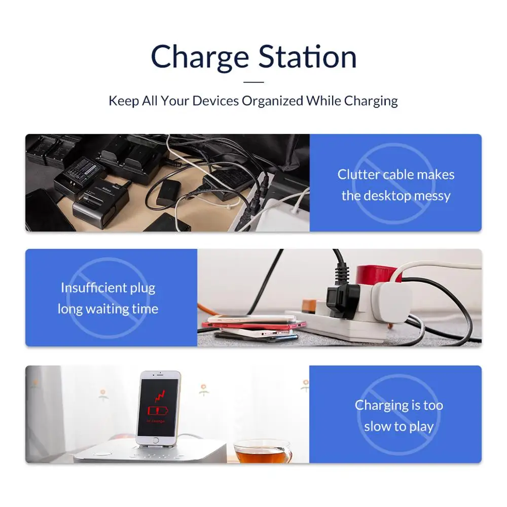 Orico 10 portas usb estação de carregamento doca carregador usb 120w 5v 2.4a para iphone 12 pro max samsung xiaomi telefone tablet