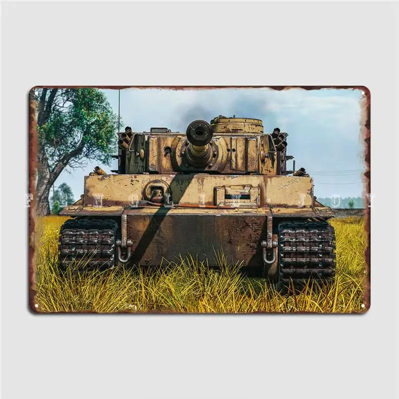 독일 호랑이 탱크 금속 사인 벽, 사용자 정의 클럽 파티 차고 장식 주석 사인 포스터