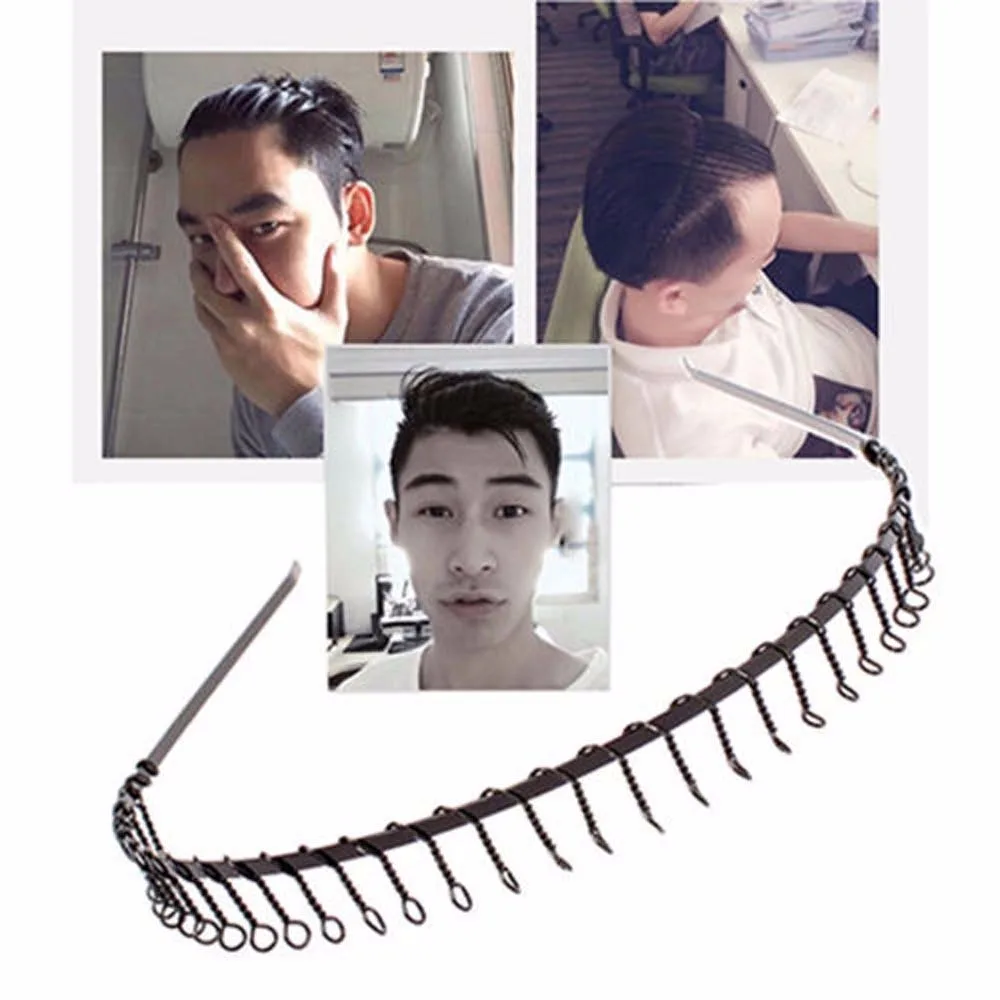 1pc Black Tooth Headband Metal Sprots Men\'s Women\'s Hair Hoop Band Head Piece Hot Mens Women Unisex Hair Styling Accessories Hot