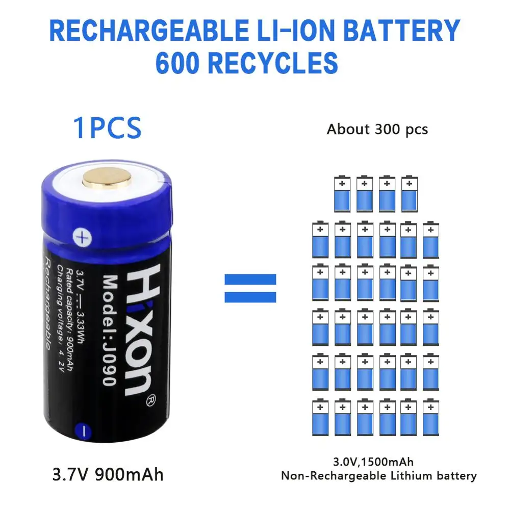 Batteria ricaricabile 900mAh 3.7V per fotocamera Arlo HD e batteria agli ioni di litio Reolink Argus [Set batteria e caricabatterie 8pc]