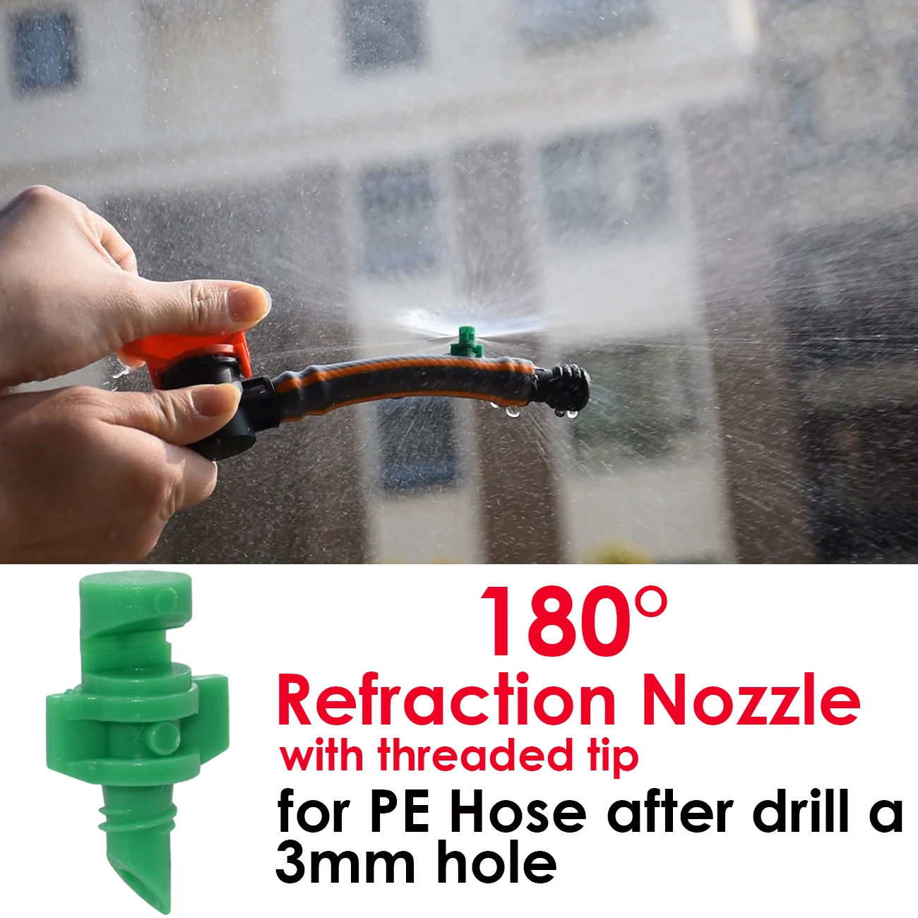 20 Pcs 90/180/360 Graden Hoek Eenvoudige Breking Nozzle Sprinkler Hoofd Draad Verbinding Tuin Boom Irrigatie Mist Spuit