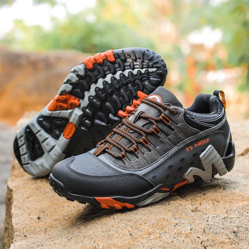 Echtes Leder Wanderschuhe Männer Wasserdichte Outdoor Paar Trekking Schuhe Nicht Slip Klettern Sport Schuhe Männer Turnschuhe