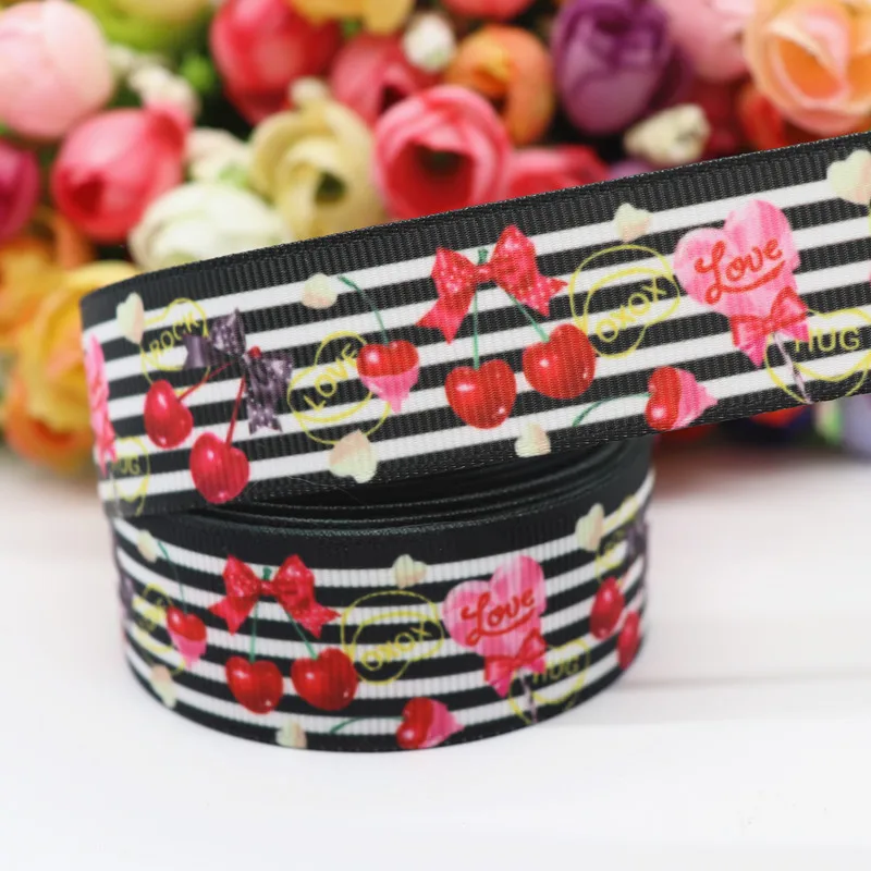 10 Yards 1'' 25MM Ripsband mit Frucht-/Kuchenmuster für Haarschleifen, DIY-Handarbeitsmaterial Y19121001 – Detail 15