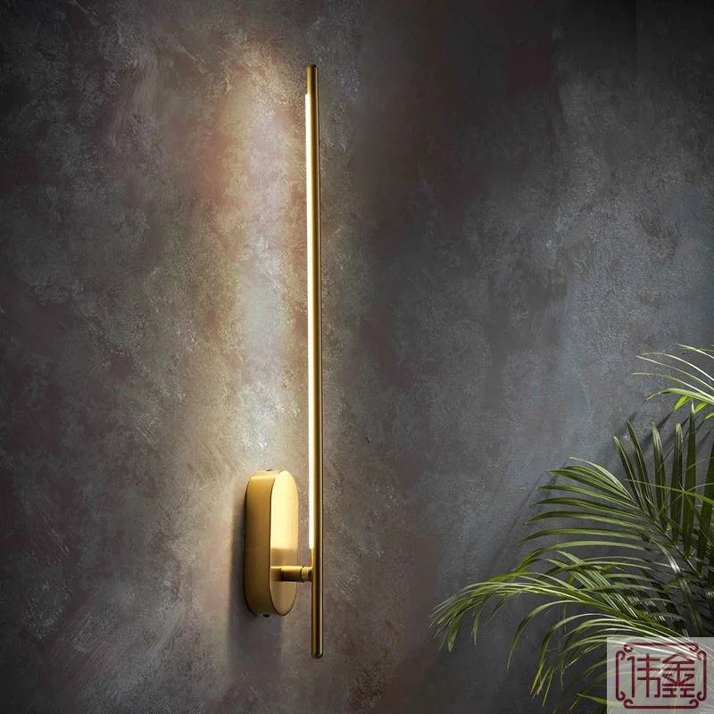 

Nordic LED wall light sconces lamp bedroom copper simple Lighting fixtures living room corridor stair restaurant new