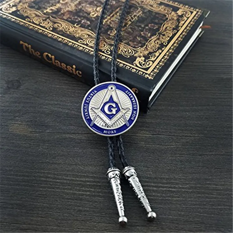 Europe and America Freemason Fashion Leather Cord Necklace bolo tie