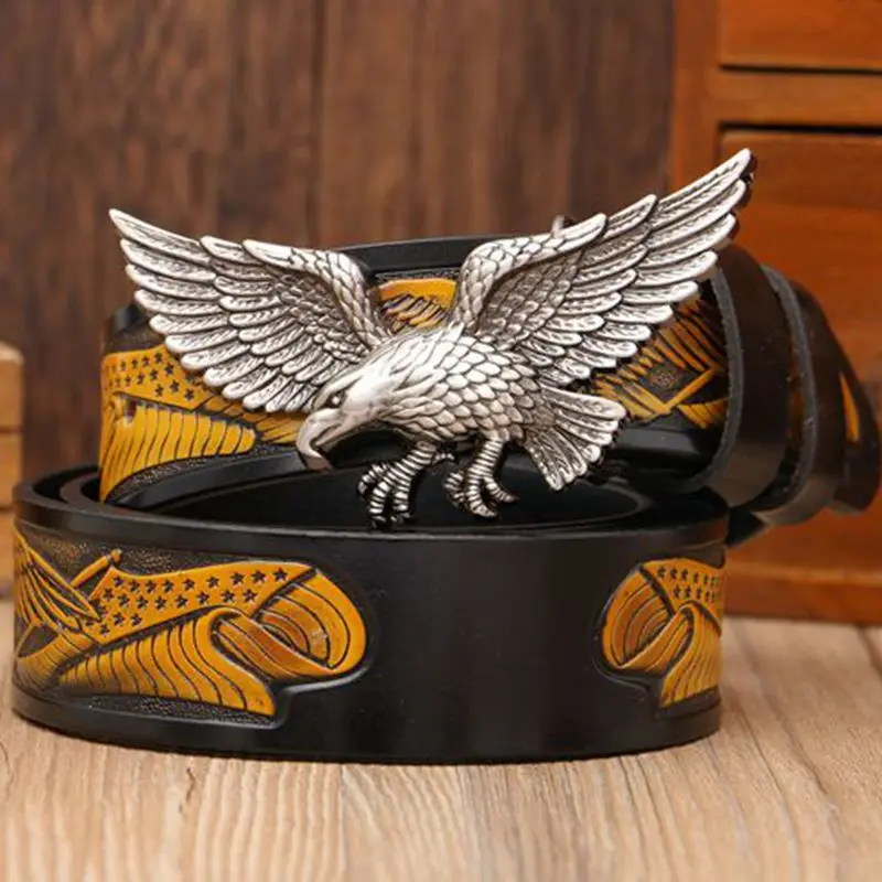 Western cowboy zinc alloy eagle soaring two-tone canroll buckle