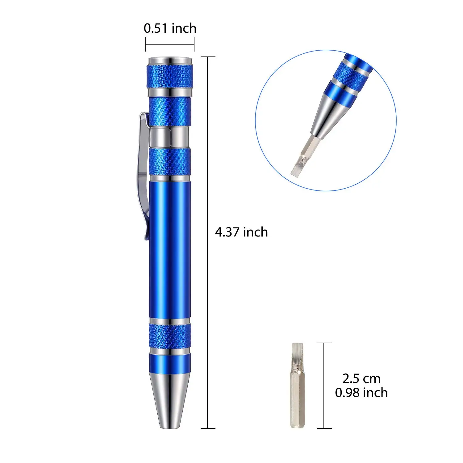 Multi-functional Screwdriver Tool Pen Aluminum Alloy Screwdriver 8-in-1 Precision Screwdriver Set Convenient Pen Repair Tool