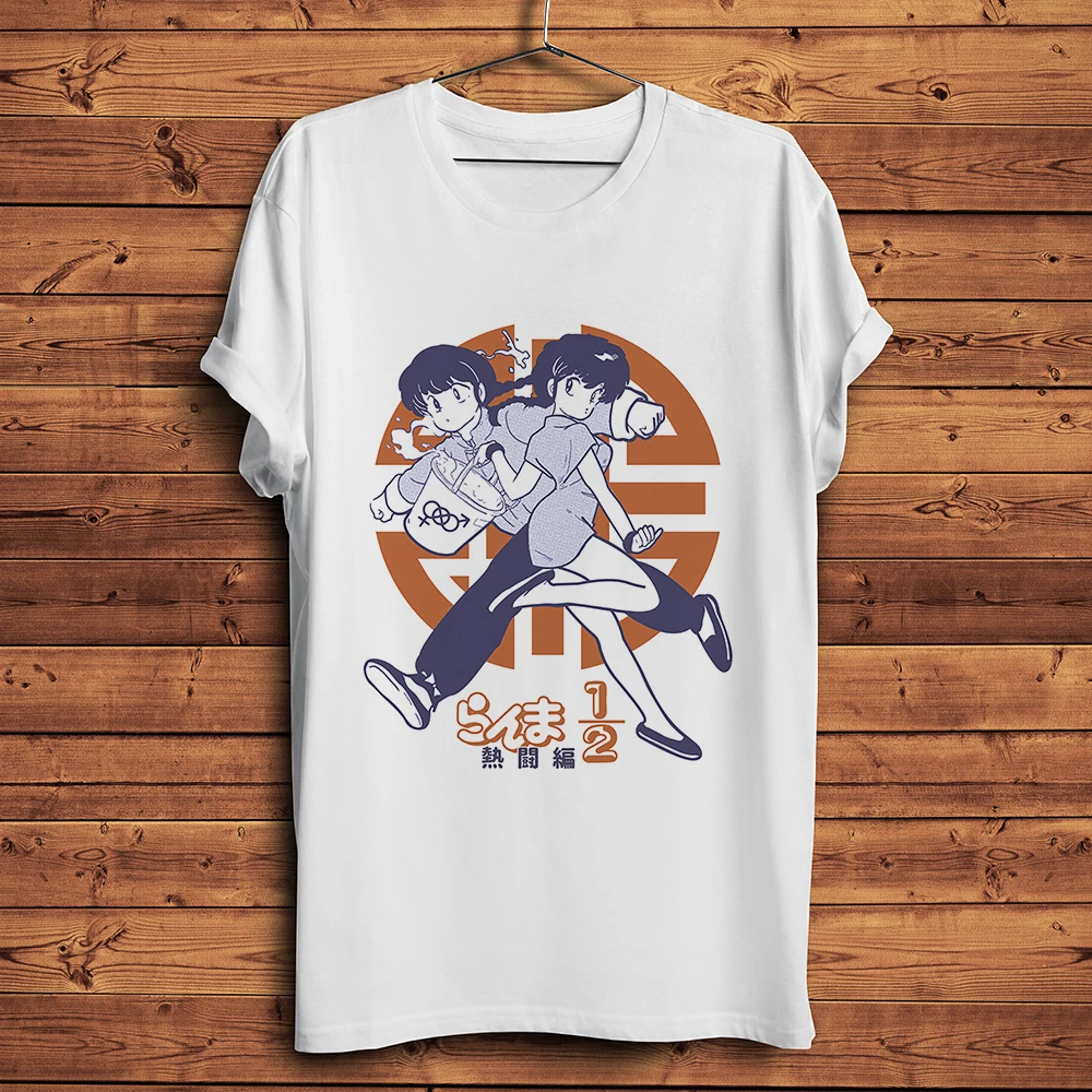 Ranma 1/2 Panda lustiges Anime-T-Shirt für Herren, Sommer-Kurzarm-T-Shirt für Herren, weiß, Hipster, lässiges T-Shirt, Unisex, Streetwear