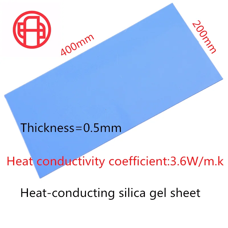 3.6W Thickness 0.5mm Thermal conductive pad gap filling materials cooling pad for laptop Led CPU