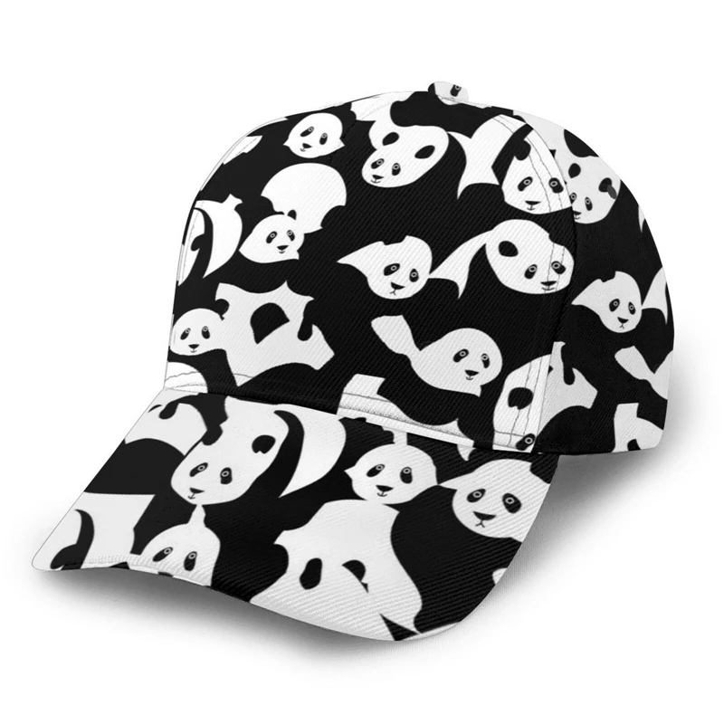 Noisydesigns Black Cute Panda Pattern Outdoor Baseball Cap Spring Summer Fashion Adjustable Men Women Caps Fashion Hip Hop Hat