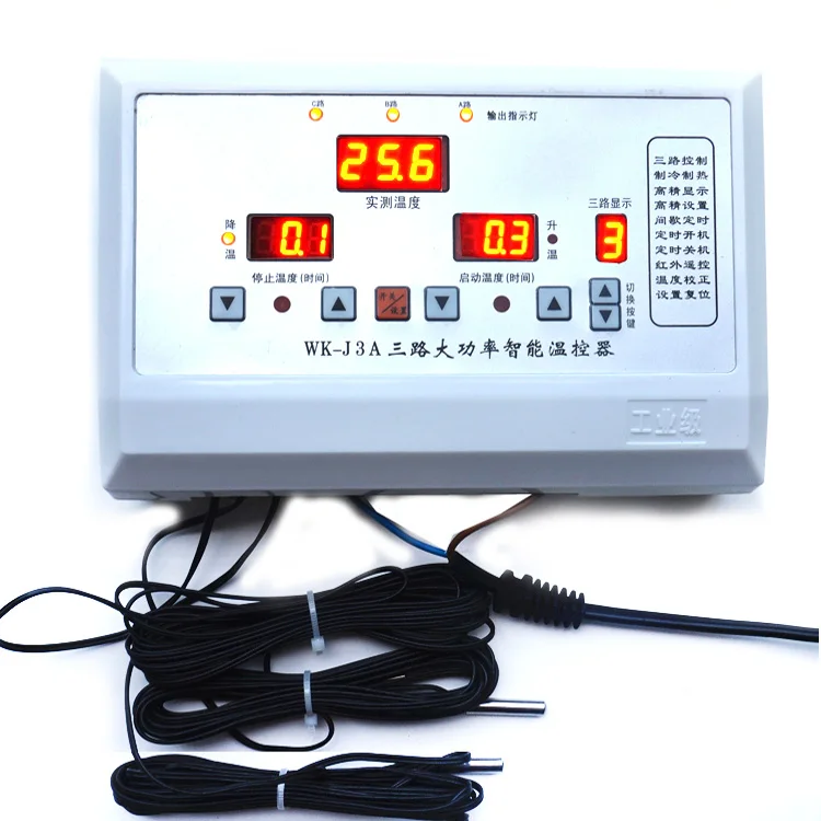 ترموستات ثلاثي الاتجاه ، 3 مستقل 5kw متحكم في درجة الحرارة ، مروحة أداة التحكم في درجة الحرارة J3A