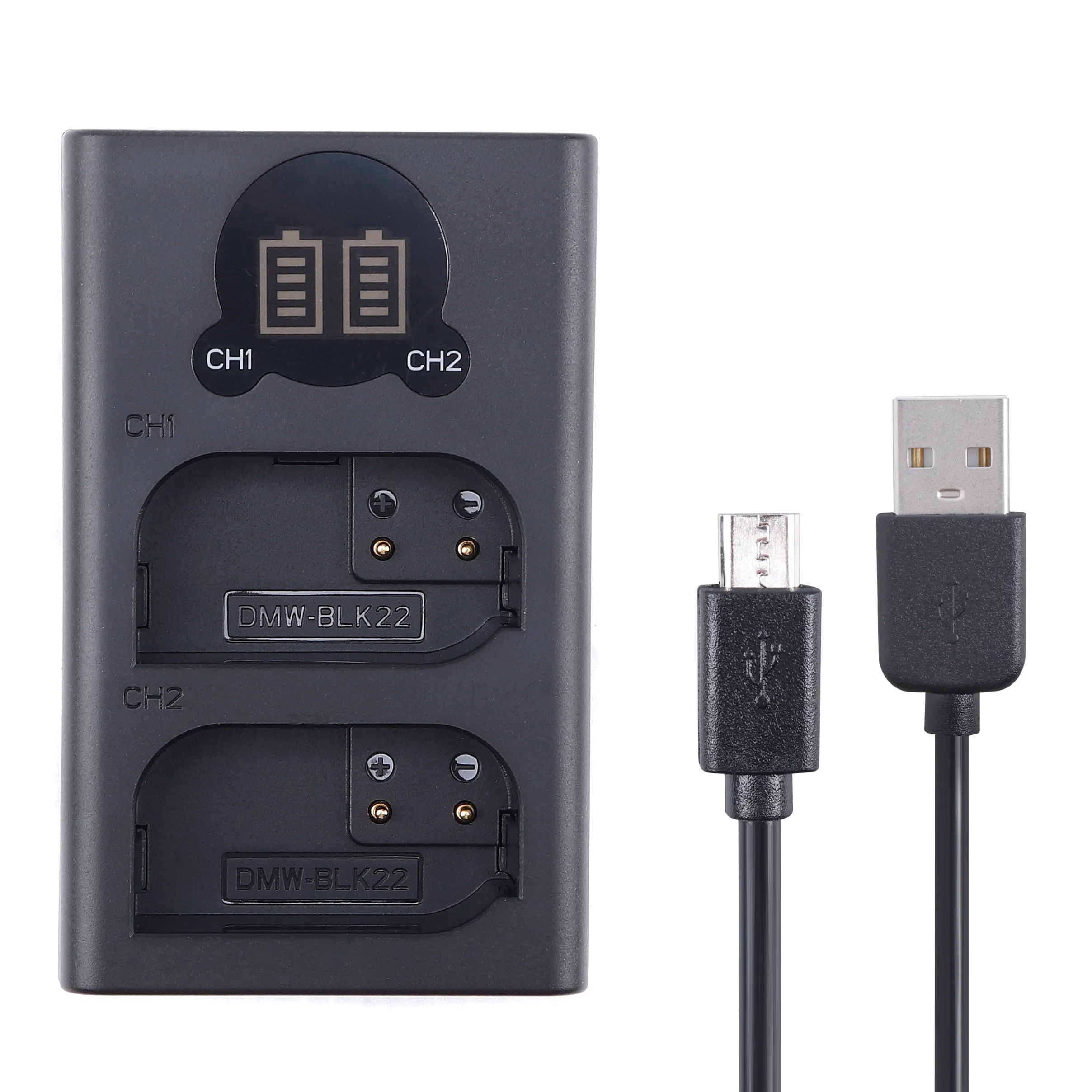 FOTGA DMW-BLK22 Dual Channel Battery Charger For Panasonic Lumix  DC-S5 S5K DC-S5KGK Camera