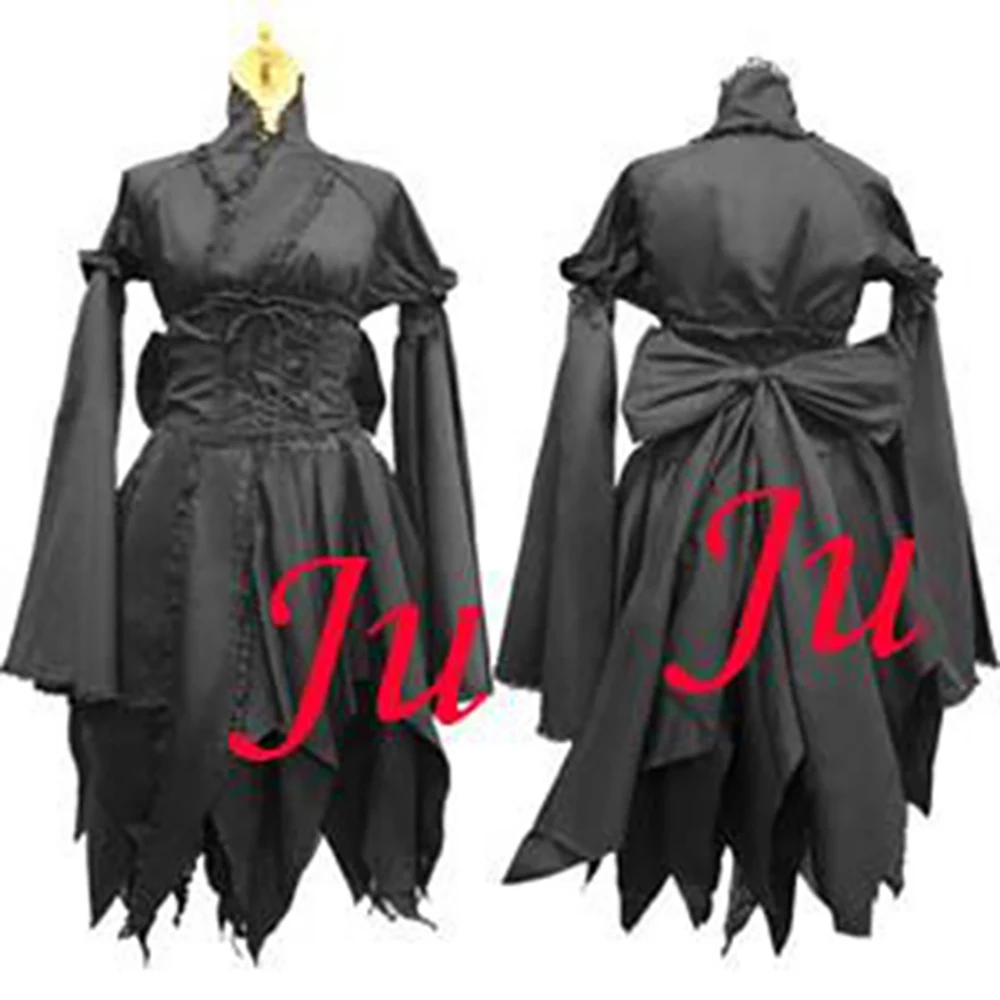 

fondcosplay Gothic Lolita Punk Fashion black cotton Japanese kimono Dress Cosplay Costume CD/TV[CK335]