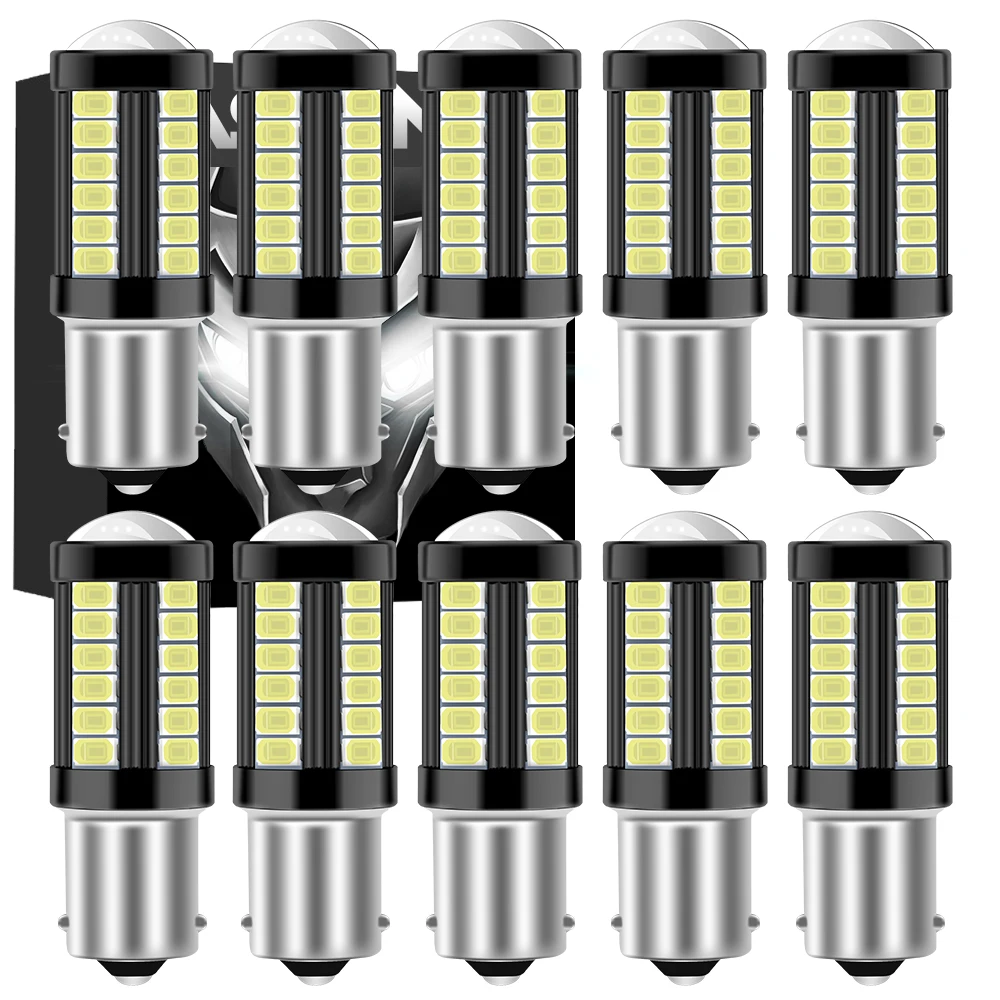 

Сигнальная лампа BA15S P21W BAU15S PY21W 3157 P27/7W P27W BAY15D P21/5W 1157 Led T20 7443 7440 W21W, стоп-сигнал, фонарь заднего хода, 10 шт.