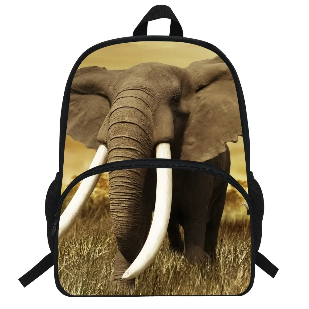 Sac à dos imprimé éléphant pour enfants, Animal de Zoo, pour garçons et filles, tendance, 16 pouces