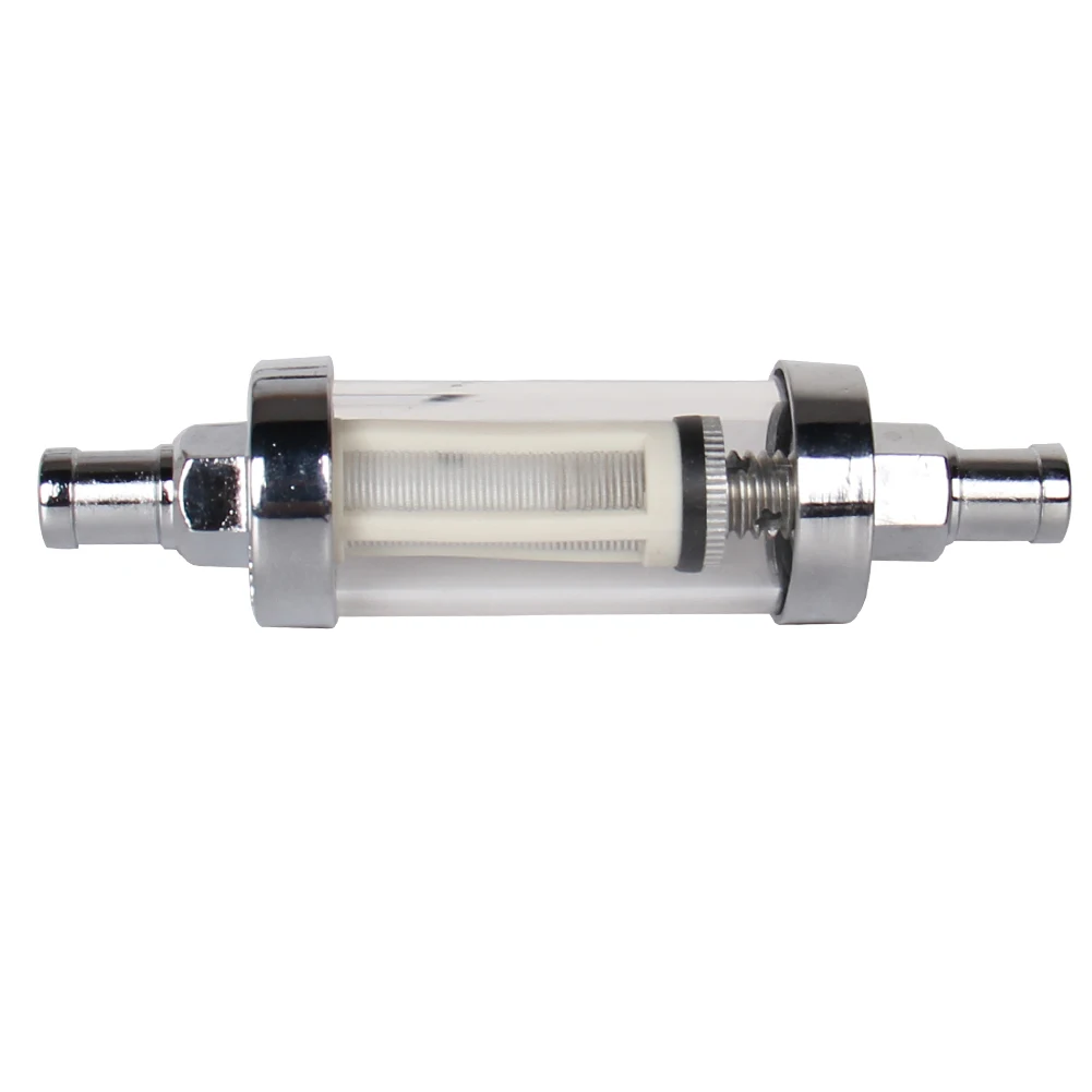 10mm 3/8 ''uniwersalny chromowany filtr paliwa do samochodu benzynowego Diesel Inline wielokrotnego użytku