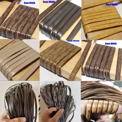 500g Gradient Flat Synthetic Rattan Material Roll Handmade Weaving Rattans Home Knit Repair Furniture Chair Table Basket Decor