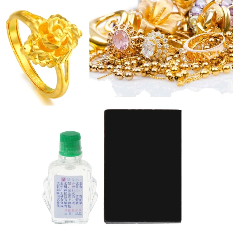 Practical Acid Test Kit Silver Platinum Gold Testing Touchstone Jewelry Tool Set D13 21