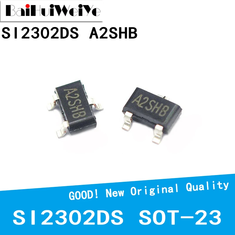 50Pcs/Lot SI2302DS A2SHB SI2302 SOT23 2302DS 2302 SOT-23 MOS FET Transistor SMD New Original Good Quality Chipset