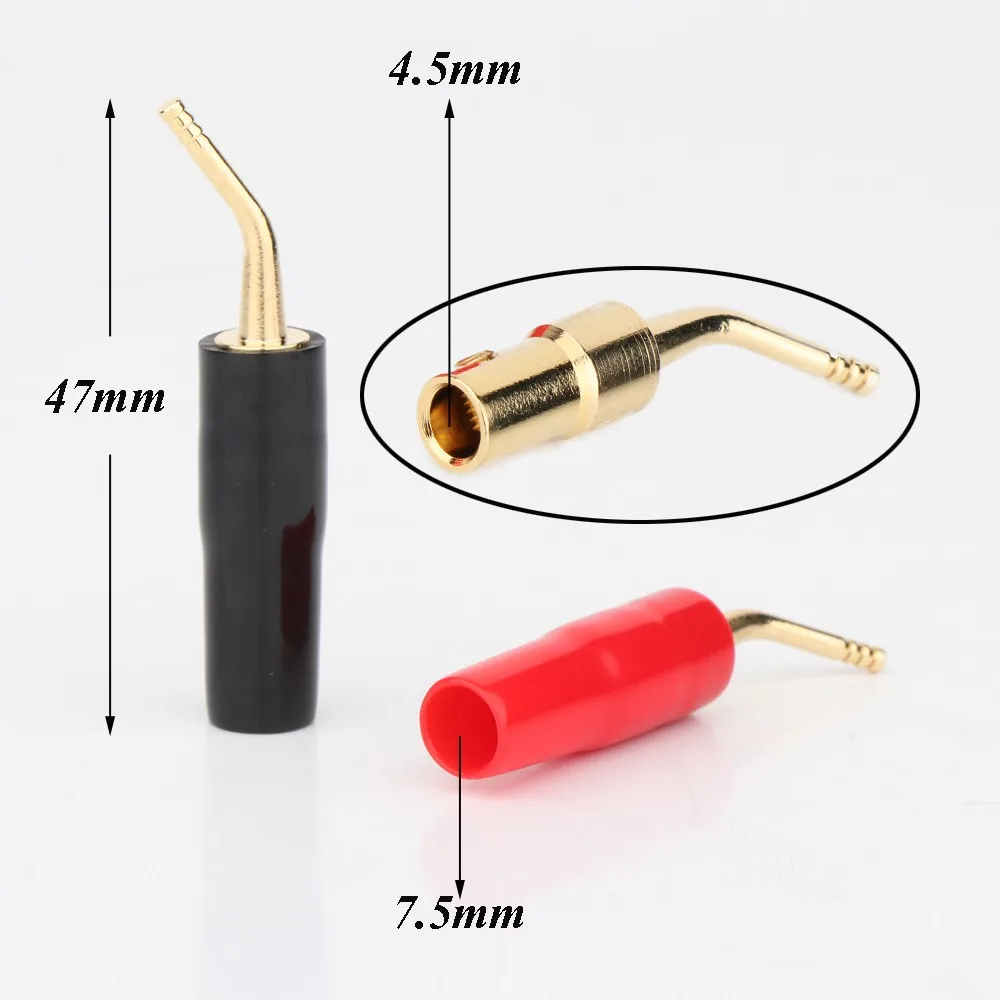 

Preffair BA1458 Gold-Plated 2mm Banana Plug Amp Speaker Cable Wire Pin Plug Connector