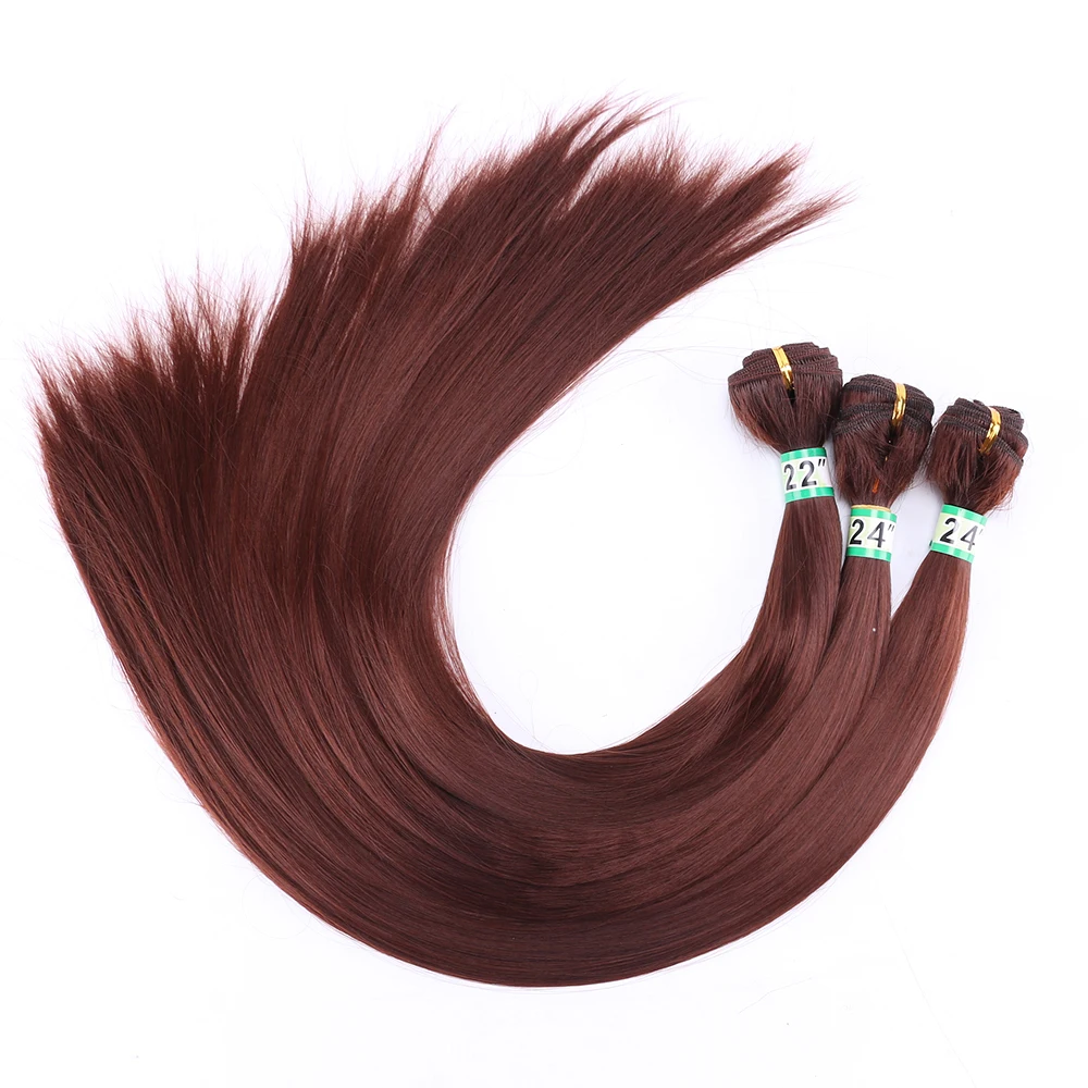 FSR color Black golden brown Straight hair weave 14-30 inches available synthetic hair bundle