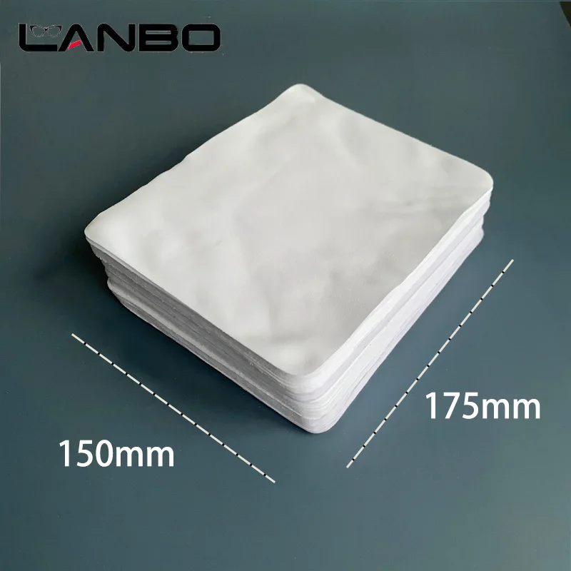 100pcs 175mm X 145mm Suede White Eyeglasses Cleaning Cloth Microfiber Cloth Camera Lens Clean Piano Computer Phone Screen Wipe