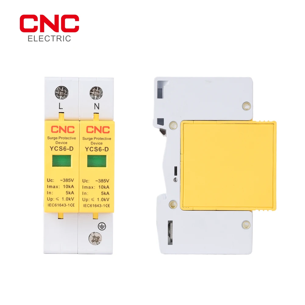 CNC YCS6-D AC SPD 2P 385V 5-10kA 10-20kA House Surge Protector protection Protective Low-voltage Arrester Device