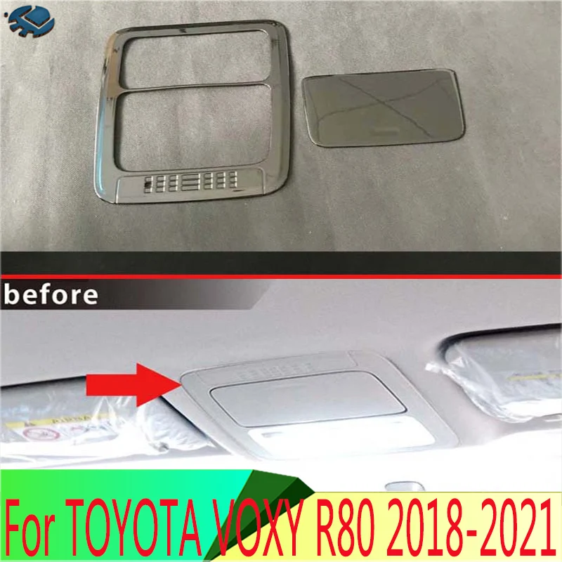 

Для TOYOTA VOXY R80 2018-2021 2019 2020 ABS хром фортепиано черный передняя внутренняя лампа лампа для чтения накладка