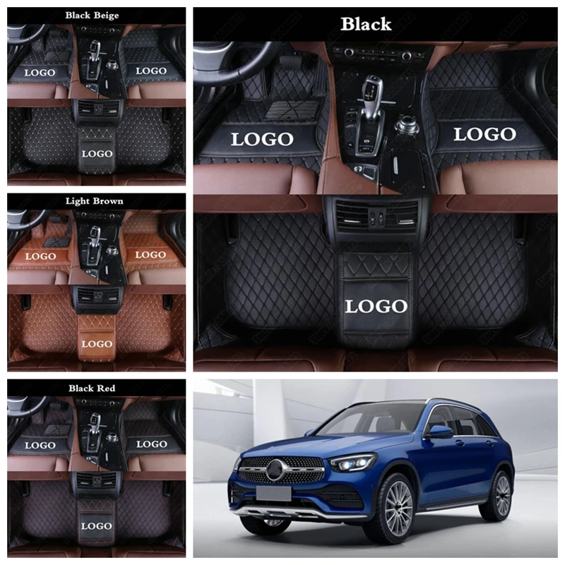 Car Floor Mats for Mercedes Benz GLK250 GLK280 GLK300 GLK350 Custom Made Leather All Weather Suv Foot Rugs Mat Auto Carpet Cover