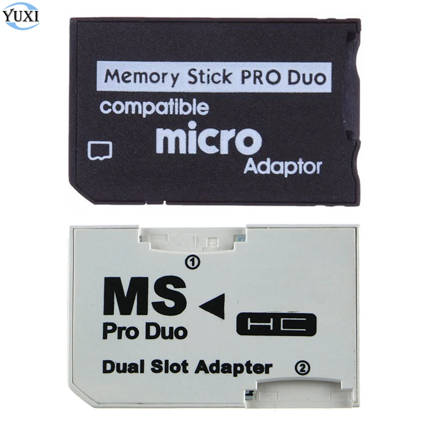 YuXi Single Dual Memory Card Adapter Micro SD Card to Memory Stick MS Pro Duo for PSP Card Slot Adapter