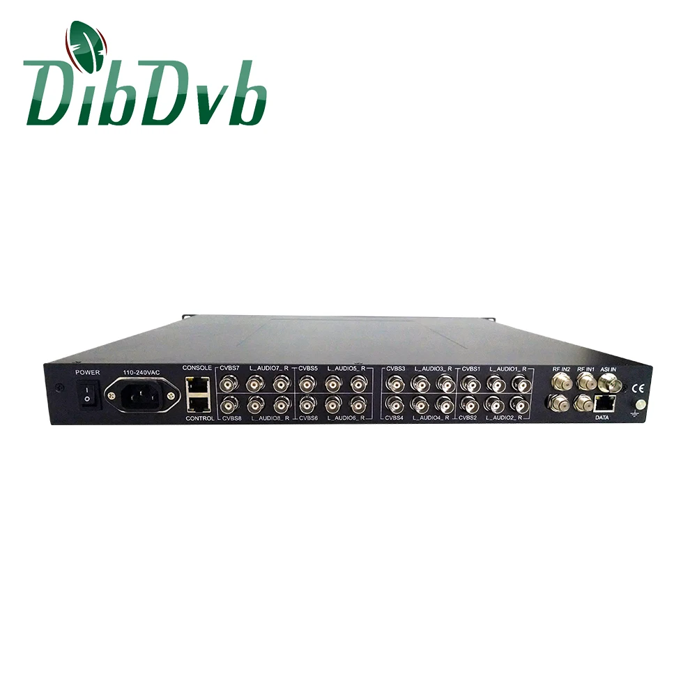 8 channels video converter digital to analog with rf and ip/asi input, av output