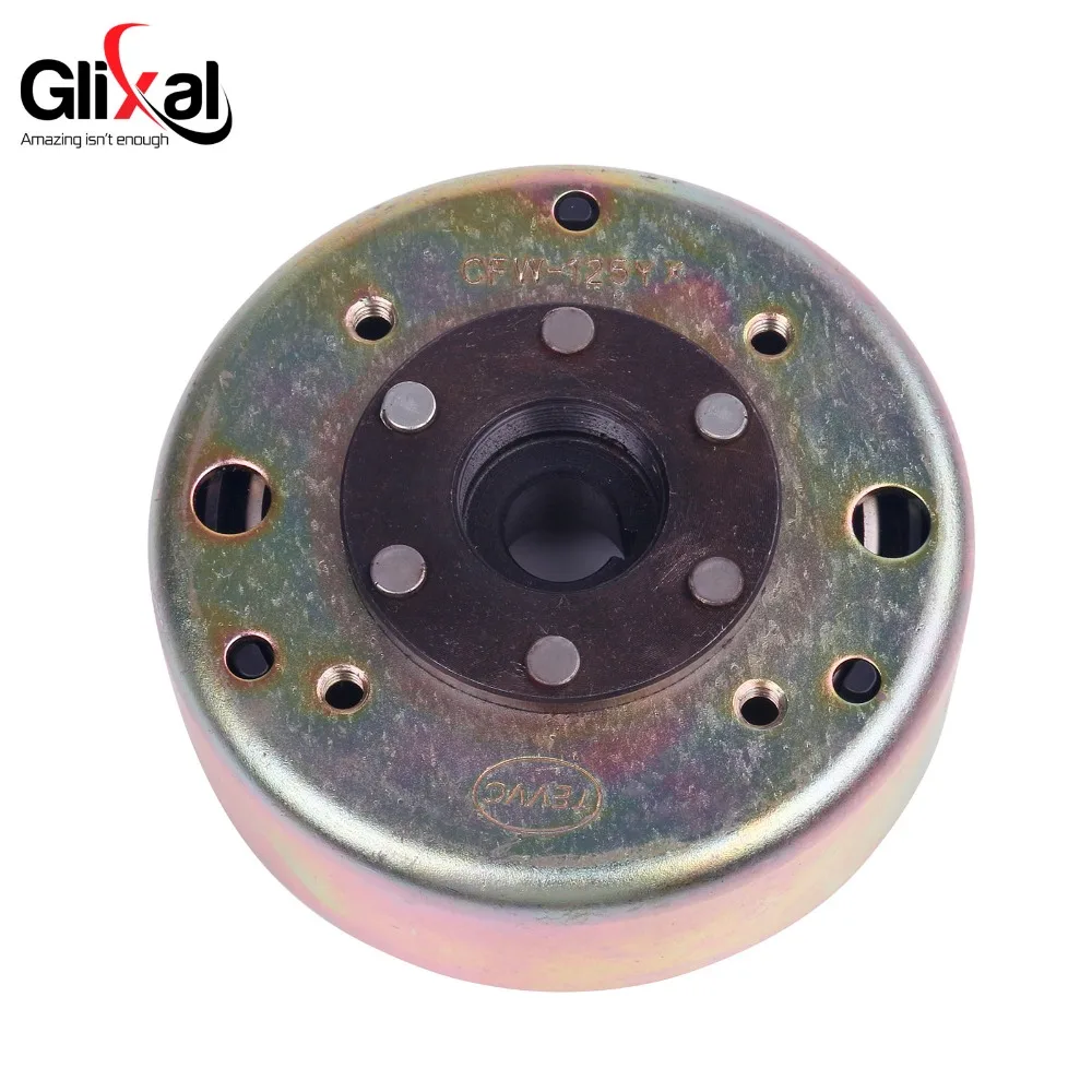 Glixal GY6 125cc 150cc Flywheel Rotor for 6-Coil Magneto Stator for 152QMI 157QMJ Scooter Moped ATV Quad Go-Kart