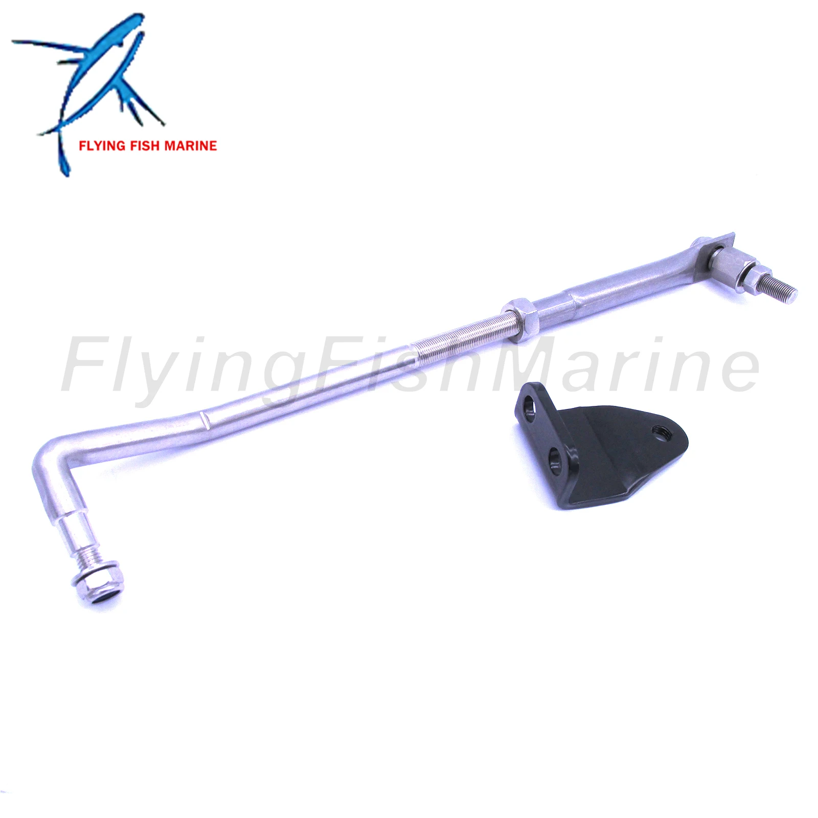 Boat Engine Stainless Steel Steering Tie Rod Drag Link Kit 315-395mm / 12.4-15.55in Adjustable, include Steering hook