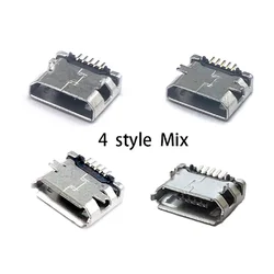 Connecteur USB 5 broches, lot de 50 pièces, pour téléphone Android, Micro B SMD