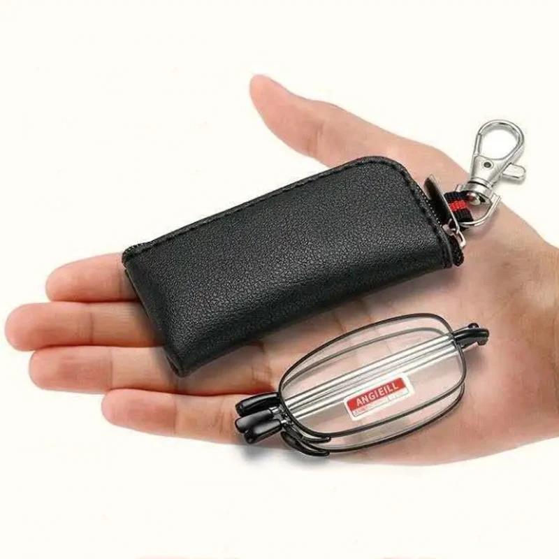 New folding anti blue-ray light reading glasses for men and women portable retractable glasses legs delivered glasses case