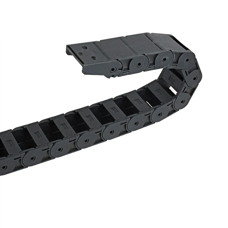 2PCS R38 18*37mm Cable Drag Chain Plastic Semi Closed Black  Nylon 1M 1000mm 40" R38 Wire Carrier For CNC Router Machine Tools